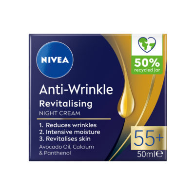 Nivea Anti-Wrinkle + Revitalising Night Cream 55+ 50ML