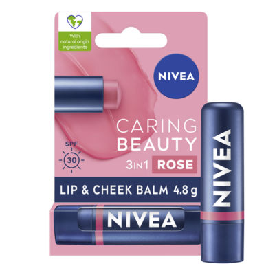 Nivea Caring Beauty Lip & Cheek Balm SPF 30 Rose 4.8g