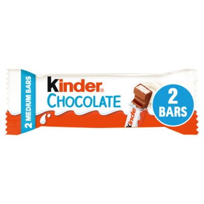 Kinder Milk Chocolate Medium Treat Snack Bar Twin Pack 42g