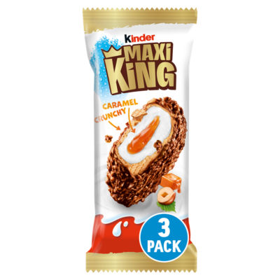 Kinder Maxi King Milk, Hazelnuts and Caramel Chilled Snack Multipack 3 x 35g (105g)