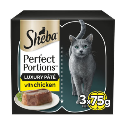 Sheba PERFECT PORTIONS™ Adult Wet Cat Food Chicken Loaf 3 x 2 x 37.5g Tray