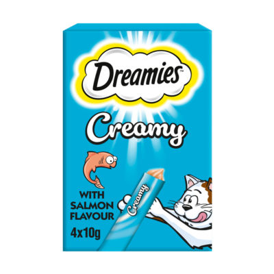 Dreamies Creamy Adult Cat Kitten Treats with Salmon 40g