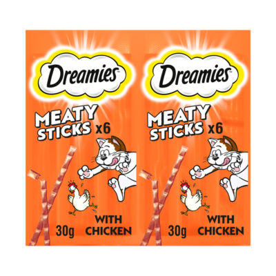 Dreamies Meaty Sticks Adult Cat Treats with Chicken 30g