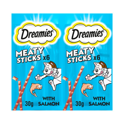 Dreamies Meaty Sticks Adult Cat Treats with Salmon 6 pack 30g