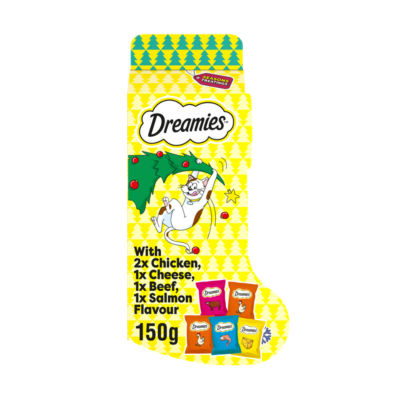 Dreamies Christmas Biscuit Stocking for Cats Mixed Treats 150g