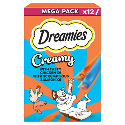 Dreamies DREAMIES Creamy Snack Cat & Kitten Xmas Treat Tasty Chicken & Salmon 12x10g