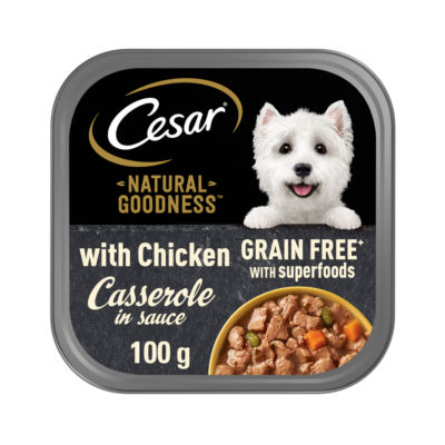 Cesar ® NATURAL GOODNESS™ Grain Free Dog Food Casserole with Chicken 100g Tray