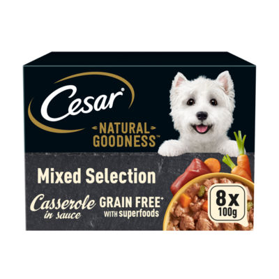 Cesar NATURAL GOODNESS Grain Free Adult Dog Food Mix Casserole 8 x 100g Tray