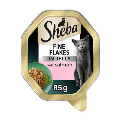 Sheba ® Fine Flakes Adult Wet Cat Food with Salmon Jelly 85g Tray