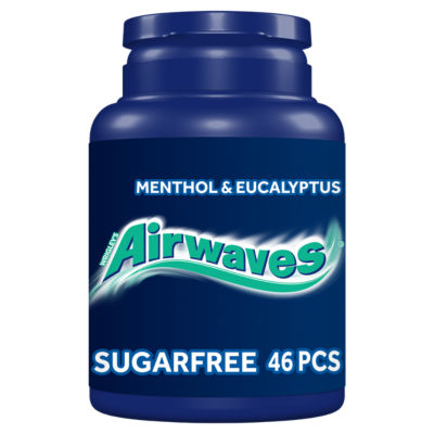 Wrigleys Airwaves Menthol & Eucalyptus Chewing Gum Bottle 46 Pieces