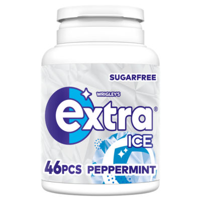 Wrigley's Extra Ice Peppermint Chewing Gum Sugar Free Bottle 46 Pieces