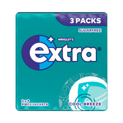 Wrigley's Extra Cool Breeze Sugarfree Chewing Gum Multipack 3x9 Pieces
