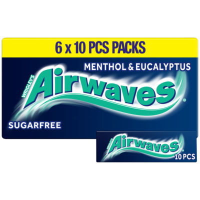 Wrigley's Airwaves Menthol & Eucalyptus Chewing Gum Sugar Free ...