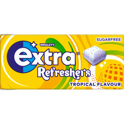 Wrigley's Extra Extra Refreshers Tropical Sugarfree Chewing Gum Handy Box 7 pieces