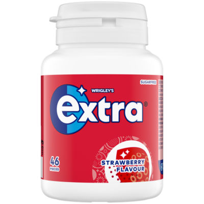 Wrigley's Extra Strawberry Flavour Sugarfree Chewing Gum Bottle 46 Pieces