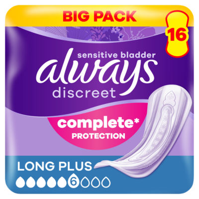 Always Discreet Long Plus Incontinence Pads 16 Pack