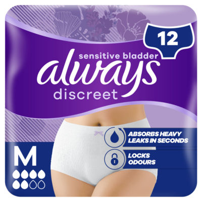 Always Incontinence Pants Women, Normal, M, 12 Pants