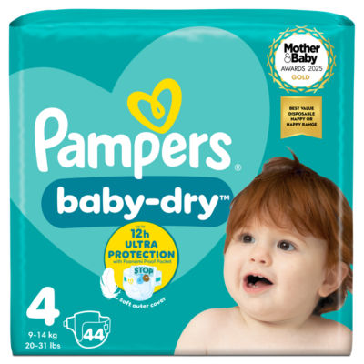 Baby-Dry Size 4 Nappies Essential Pack 44PK