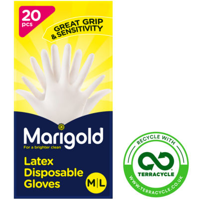 Marigold 20 Latex Disposable Gloves M/L 7,5-8,5