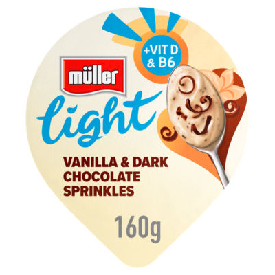 Muller Light Vanilla Dark Chocolate Yogurt 160G