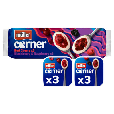 Muller Corner Red Fruits & Blackberry Yogurts 6 X 136G