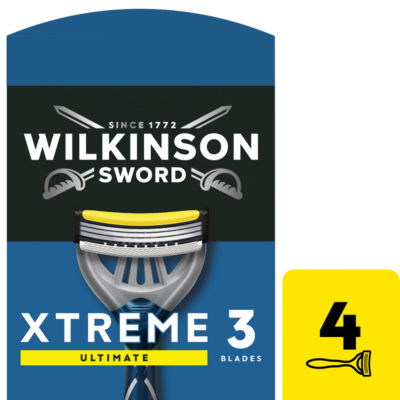 Wilkinson Sword Xtreme 3 Ultimate Plus Disposable Razors 4 Pack