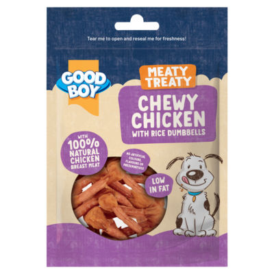 Good Boy Meaty Treaty Chewy Chicken with Rice Dumbbells 80g