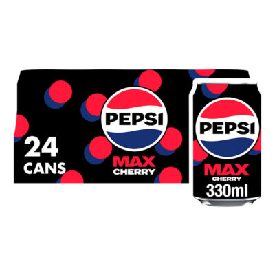 Pepsi Max Cherry No Sugar Cola Cans  24 x 330ml