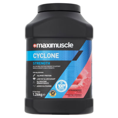 MaxiMuscle Cyclone Strength Powder Strawberry Flavour