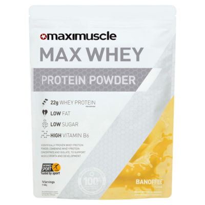 MaxiMuscle Max Whey Protein Powder Banoffee Flavour
