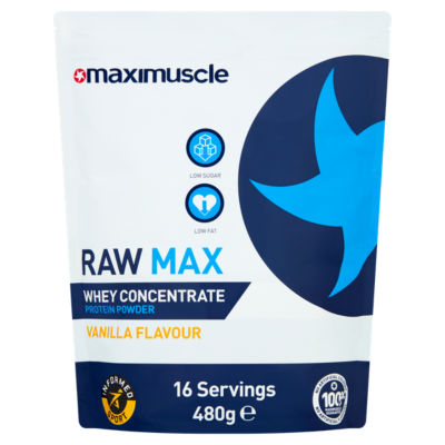 MaxiMuscle Raw Max Whey Protein Powder Concentrate Vanilla Flavour