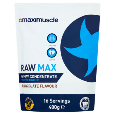 MaxiMuscle Raw Max Whey Protein Powder Concentrate Chocolate Flavour