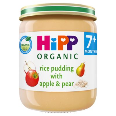 Hipp Organic Rice Pudding With Apple & Pear Baby Food Jar 7+ Months 160G