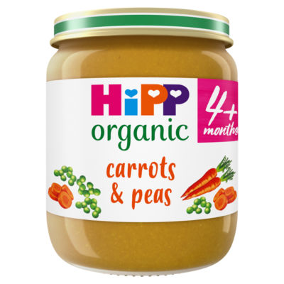 HiPP Organic Carrots & Peas Baby Food Jar 6+ Months 125g