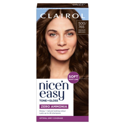 Clairol NICE'N EASY TONE+GLOSS SEMI PERMANENT HAIR DYE - 500/765 MEDIUM BROWN