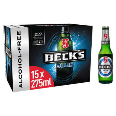 Beck's Blue 0.0% Alcohol Free Lager Beer Bottles 15x275ml
