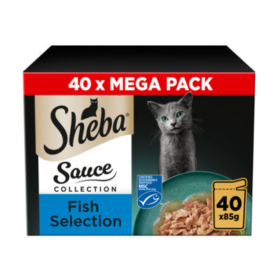 Sheba Sauce Collection Wet Adult Cat Food Fish Selection 40 X 85G Pouches