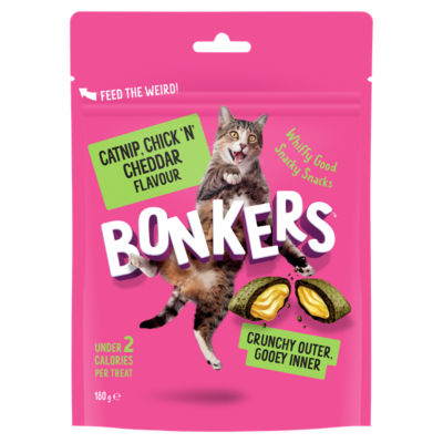 Bonkers Cat Treats - Catnip, Chick 'N' Cheddar Flavour 180g