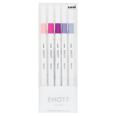 uni-ball EMOTT 0.4 Fine Line Pens 5 Pack