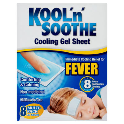 Kool'n'Soothe Cooling Gel Sheet Fever Children 1+ Year 8 Multi-Pack Gel Sheets
