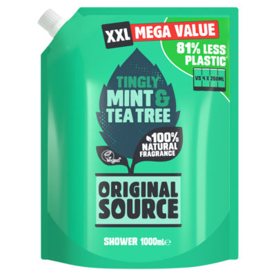 Original Source Tingly Mint & Tea Tree Shower 1000mL - ASDA Groceries
