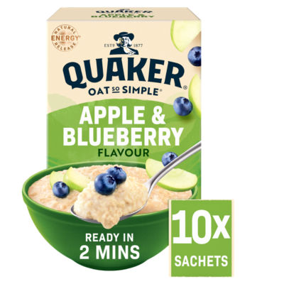 Quaker Oat So Simple Apple & Blueberry Porridge Sachets 10x36g