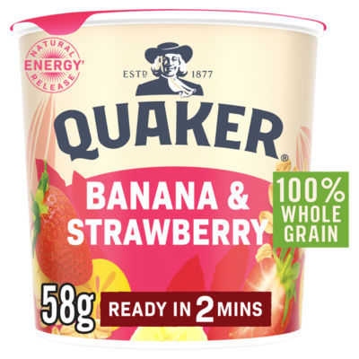 Quaker Oat So Simple Banana & Strawberry Porridge Pot 58g