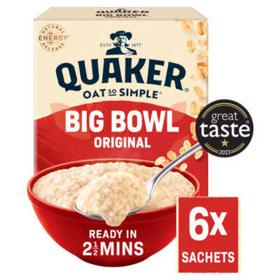 Quaker Oat So Simple Big Bowl Original Porridge Sachets 6x38.5g