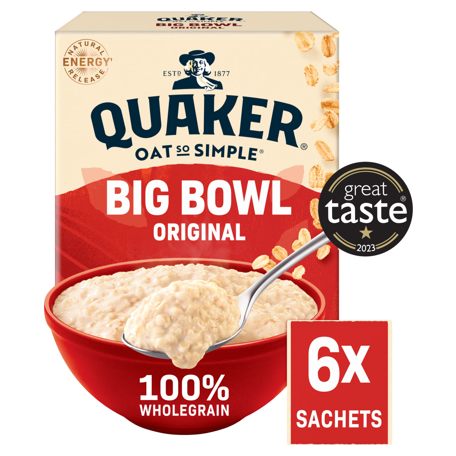 Quaker Oat So Simple Big Bowl Original Porridge Sachets 6x38.5g