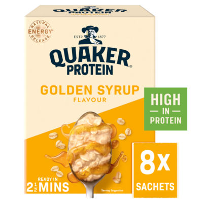 Quaker Protein Oat So Simple Golden Syrup Porridge Sachets 8x43g