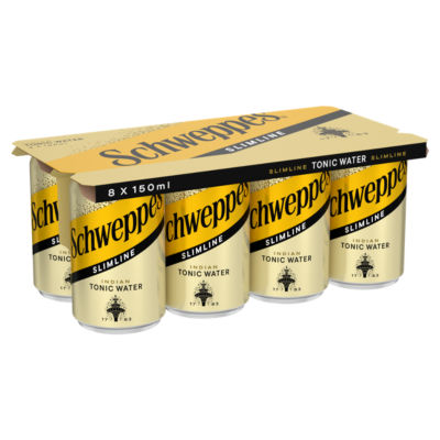 Schweppes Slimline Tonic Water 8 x 150ml