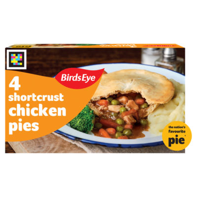 Birds Eye 4 Shortcrust Chicken Pies 620G
