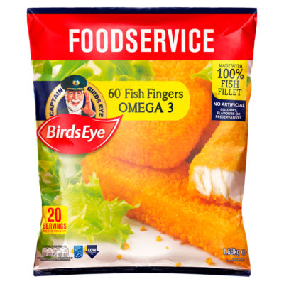 60 Breaded Omega 3 Fish Fingers 1.68kg