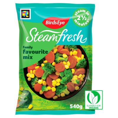 Birds Eye steamfresh 4 family favourite mix steam bags